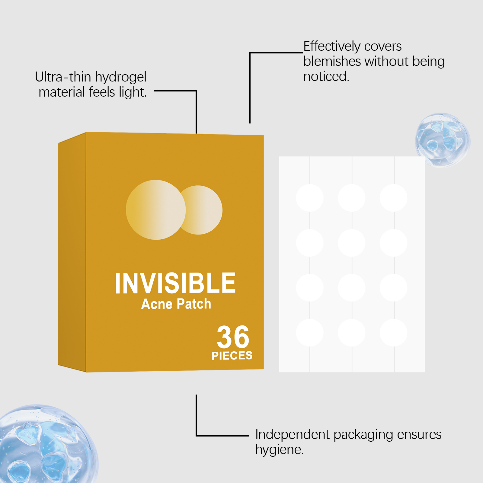Acne Patch Gentle Clean Facial Surface Acne Smooth Comfort Ultra Thin Invisible Skin Friendly