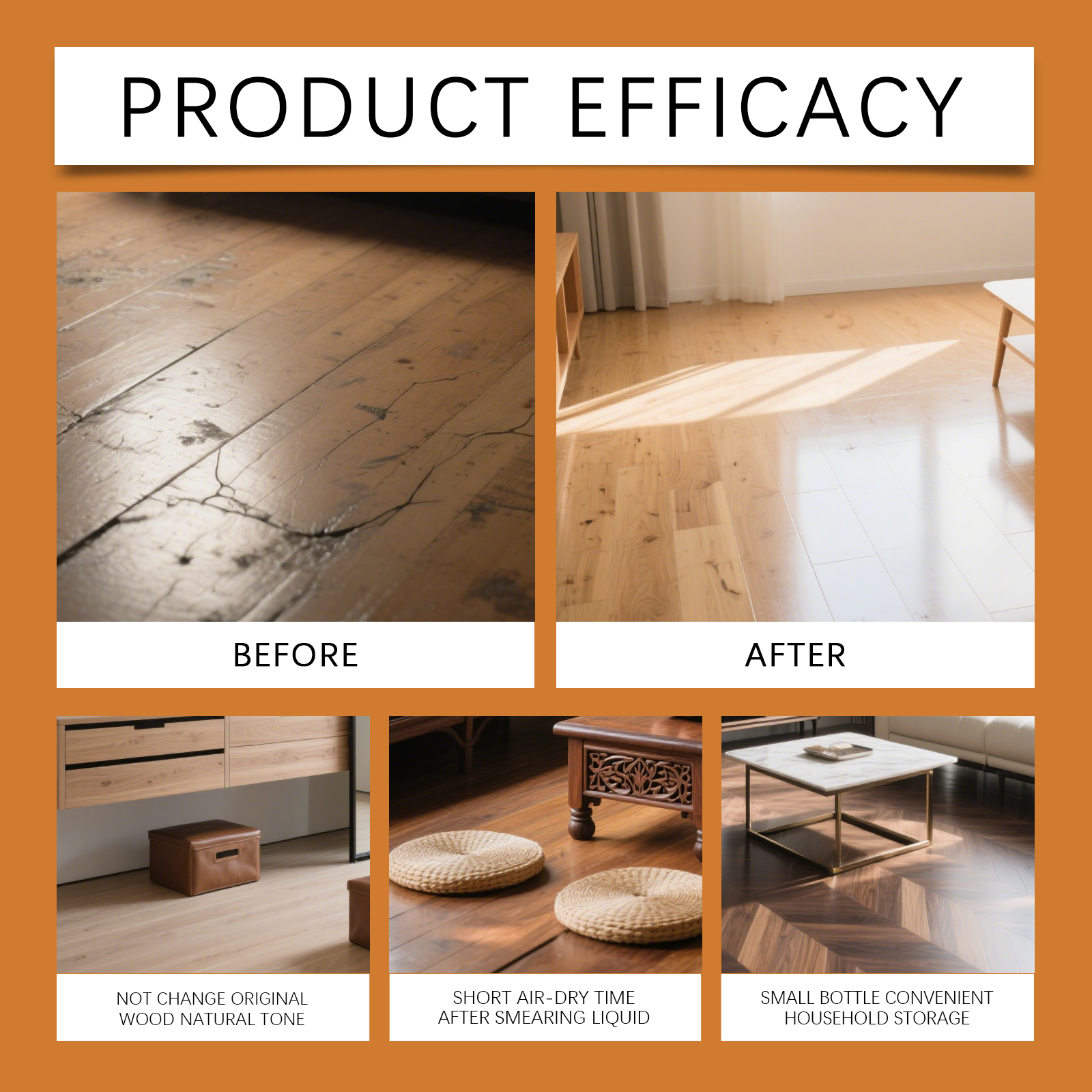 Floor Care Agent Household Solid Wood Daily Cleaning Convenient Brightening Decontamination Nursing Floor Dust Stain