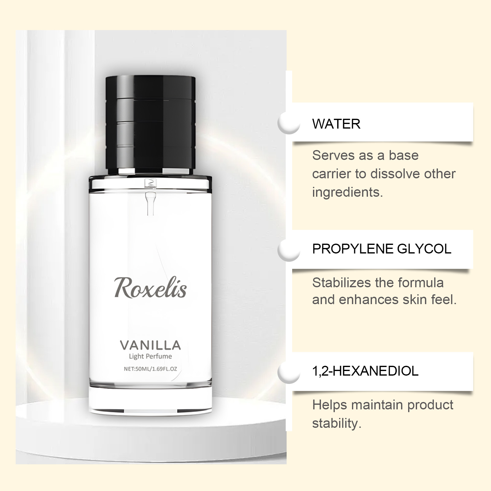 Vanilla Scented Perfume Mild Natural Fresh Elegant Longlasting Portable Graceful Daily External Fragrance