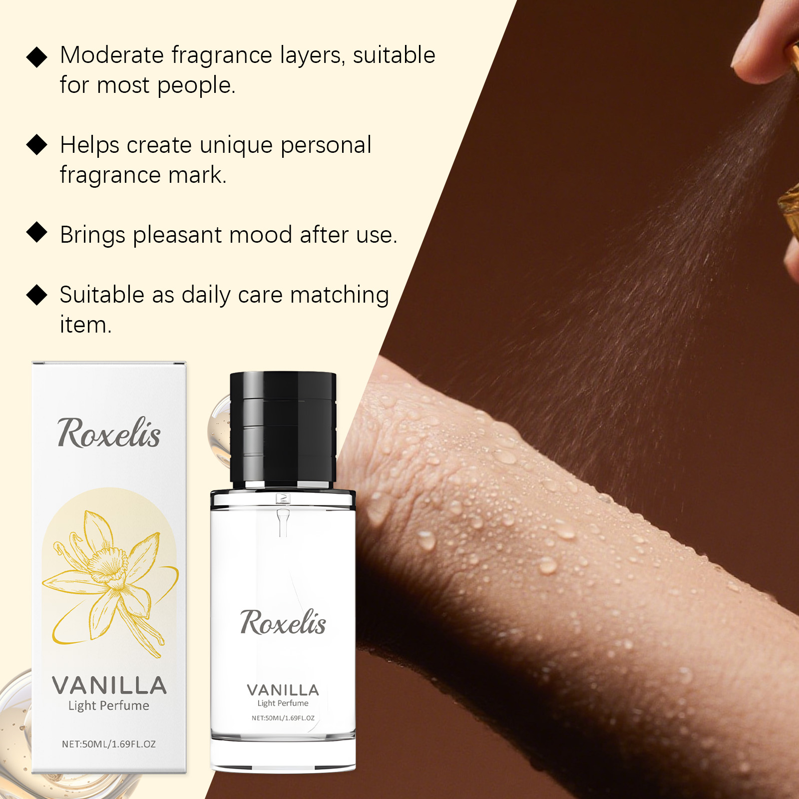 Vanilla Scented Perfume Mild Natural Fresh Elegant Longlasting Portable Graceful Daily External Fragrance