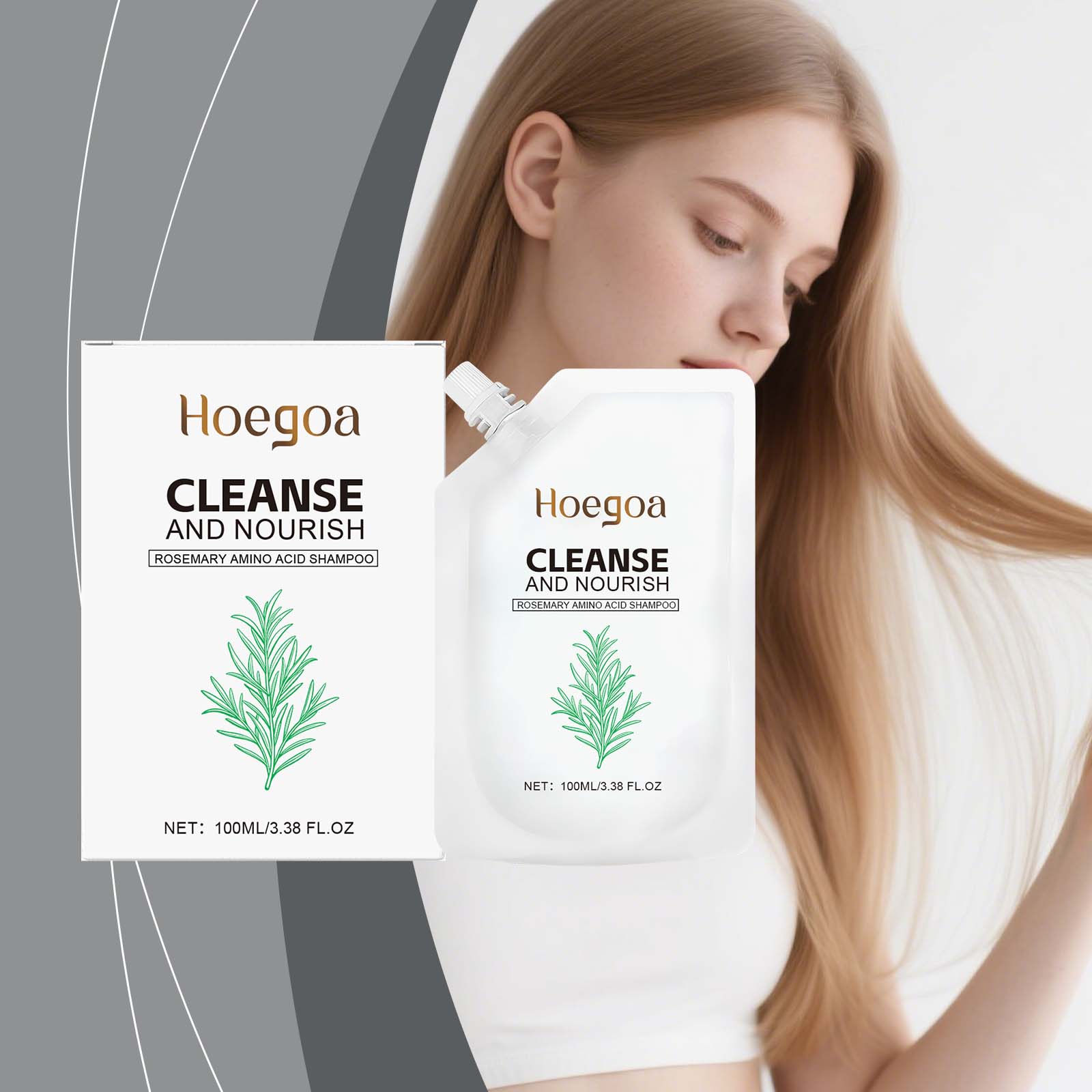 Rosemary Shampoo Refreshing Mild Cleansing Soft Shiny Hair Rich Foam Daily Care For All Hair Types