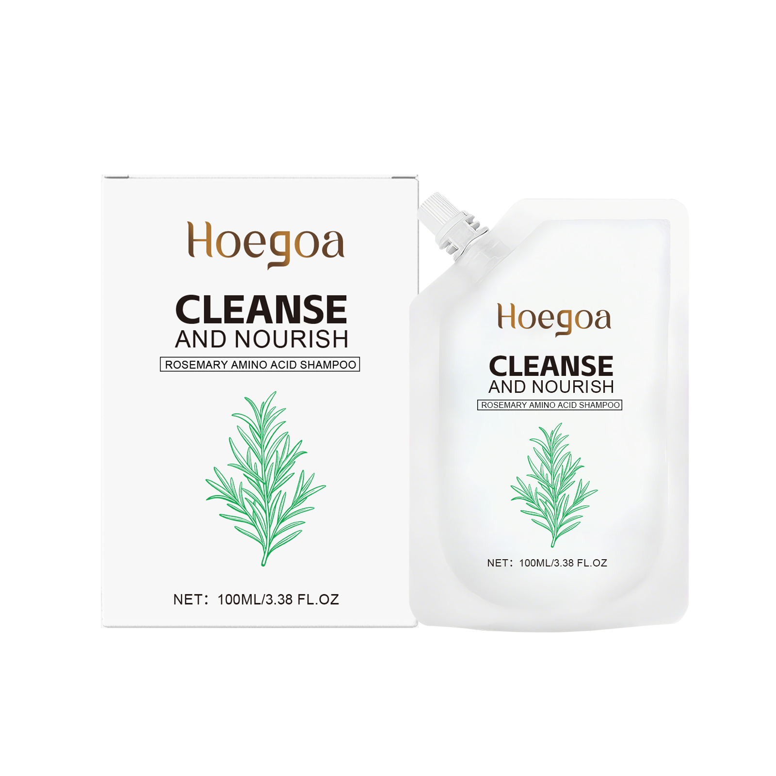 Rosemary Shampoo Refreshing Mild Cleansing Soft Shiny Hair Rich Foam Daily Care For All Hair Types