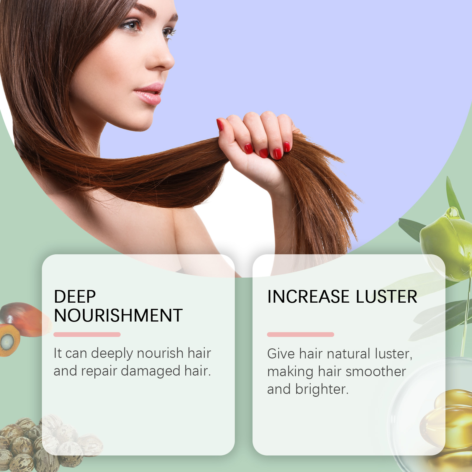 Nourishing Hair Oil Improve Hair Texture Hydrate Moisturize Soften Smooth Hair Care Mask