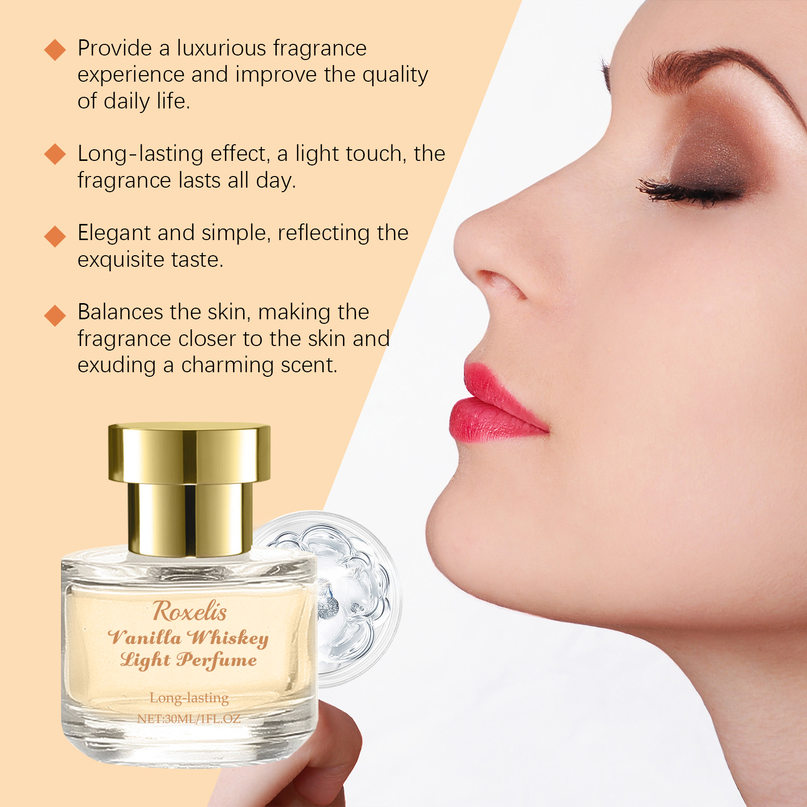 Vanilla Whisky Eau De Toilette Natural Fresh Fruity Gentle Long Lasting Couple Dating Portable Perfume Spray