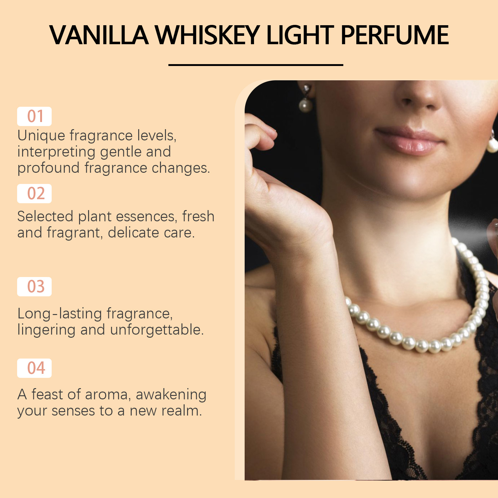 Vanilla Whisky Eau De Toilette Natural Fresh Fruity Gentle Long Lasting Couple Dating Portable Perfume Spray