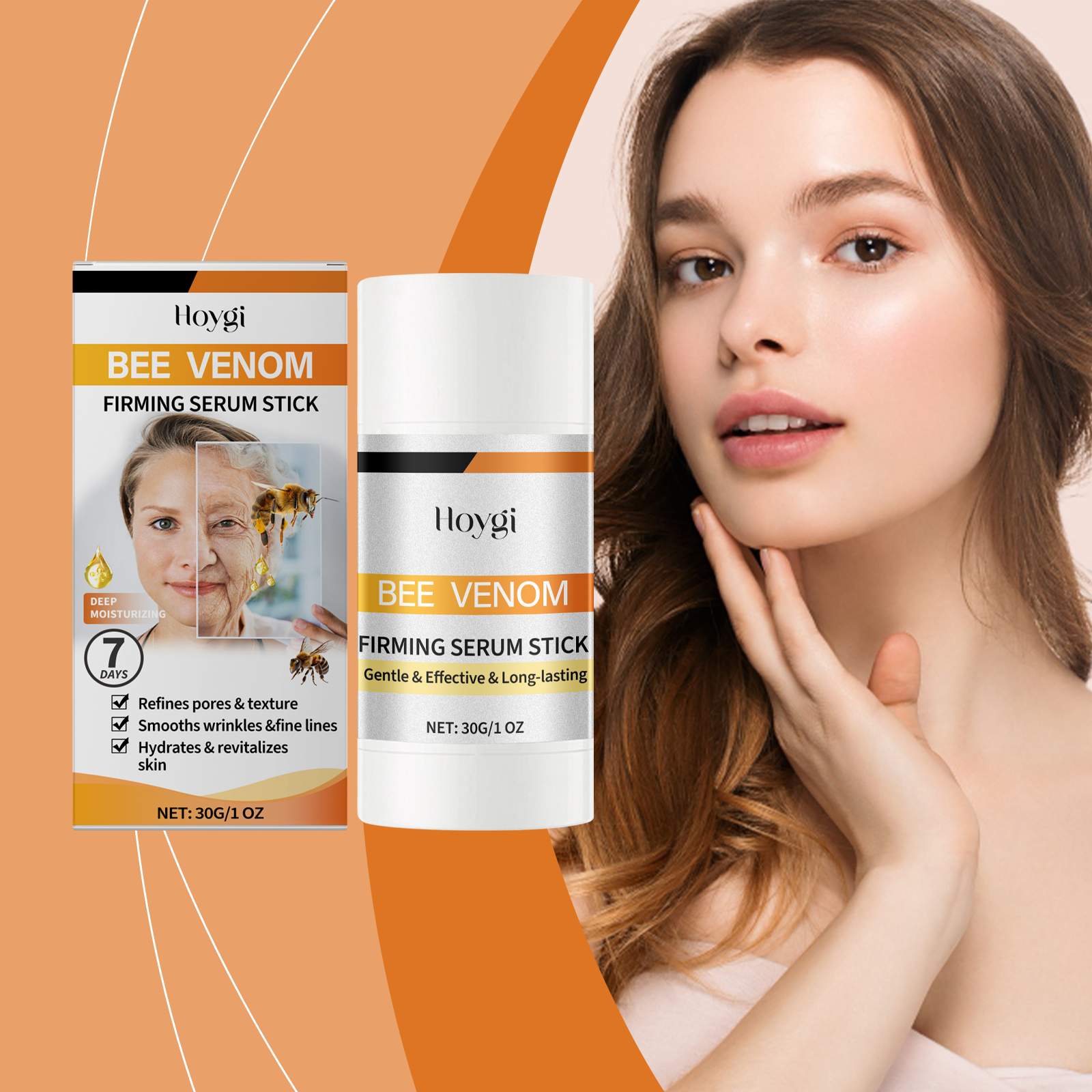 Bee Venom Firming Essence Stick Nourish Boost Skin Elasticity Moisturize Facial Tightening Skin Care Essence
