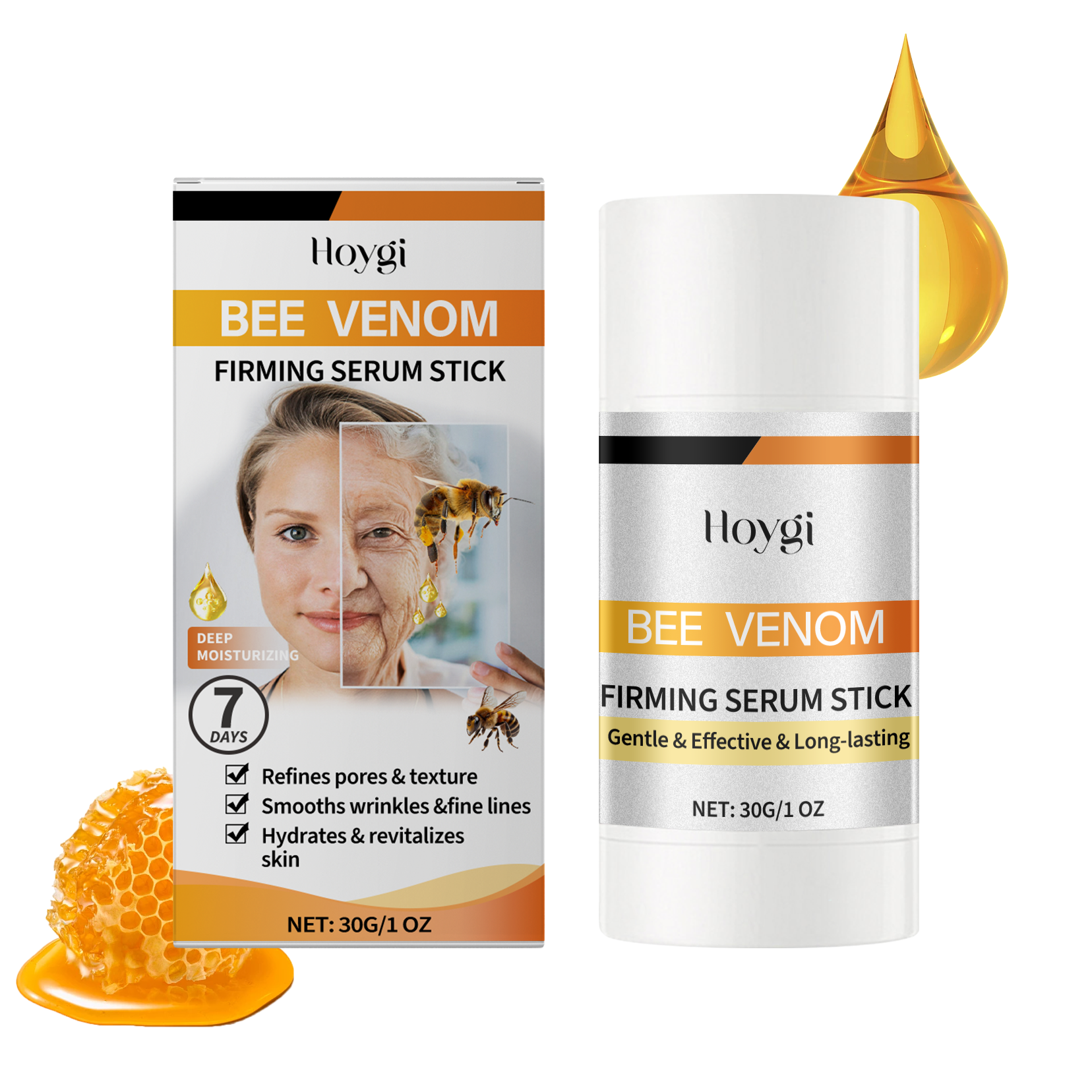 Bee Venom Firming Essence Stick Nourish Boost Skin Elasticity Moisturize Facial Tightening Skin Care Essence