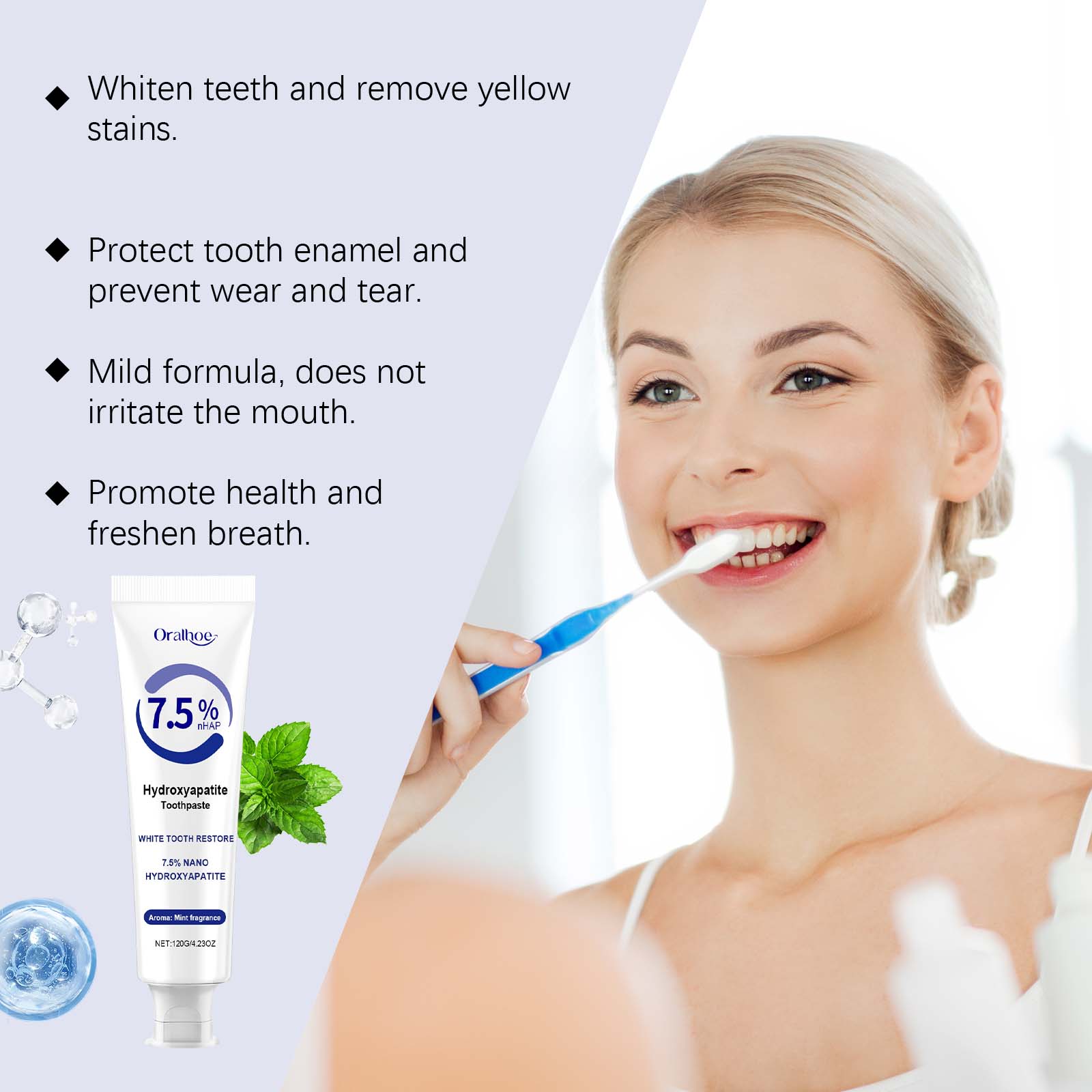 Care Toothpaste Protect Teeth Gently Clean Stains Yellow Dirt Odor Dental Care Toothpaste