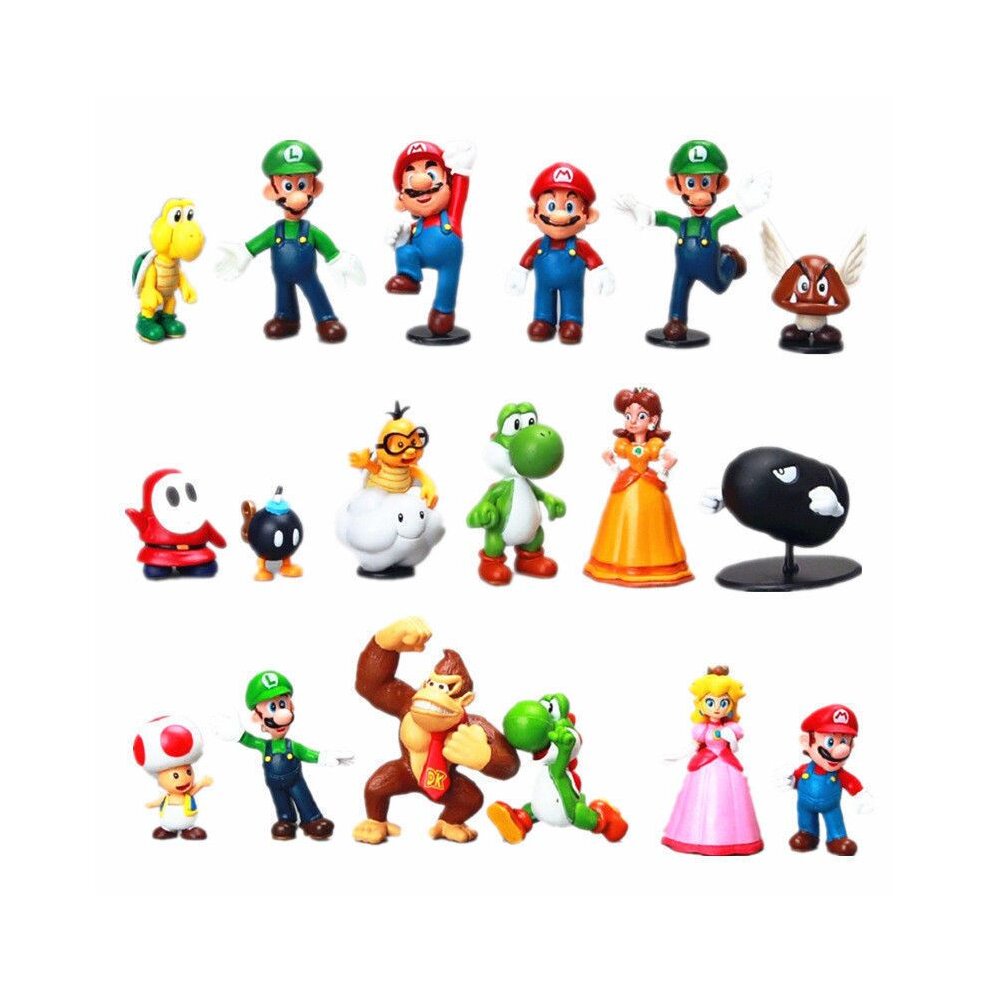 Super Mario Bros 18pcs Action Figure Doll Playset