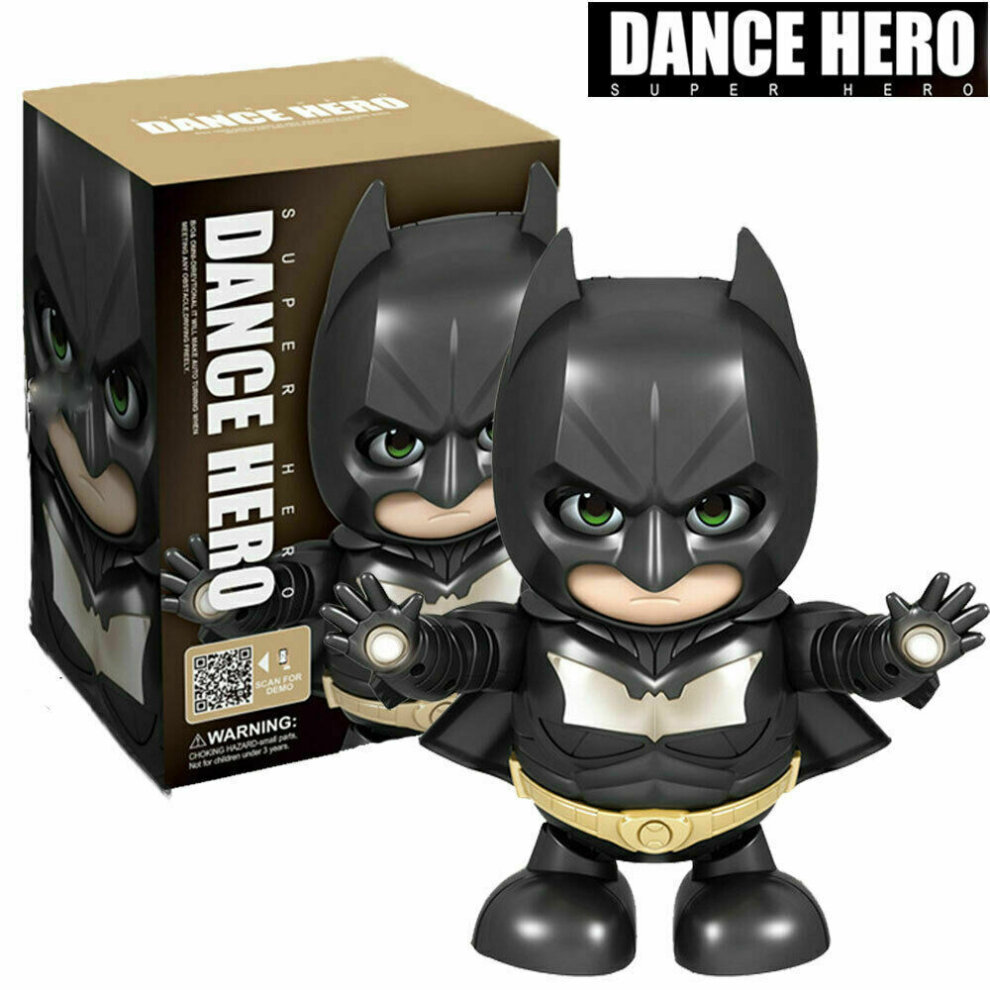 (Action Figure Dance Super Hero Robot Toy Dancing Music Lights For Kids Gift - Batman) A