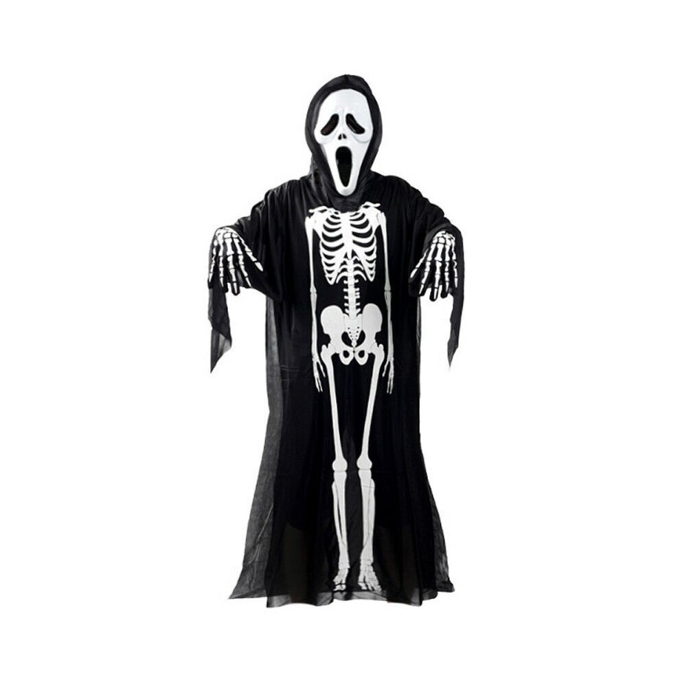 (Mask Adult) Halloween Kids Boys Skeleton Costume Fancy Dress With Mask Gloves Party Cosplay
