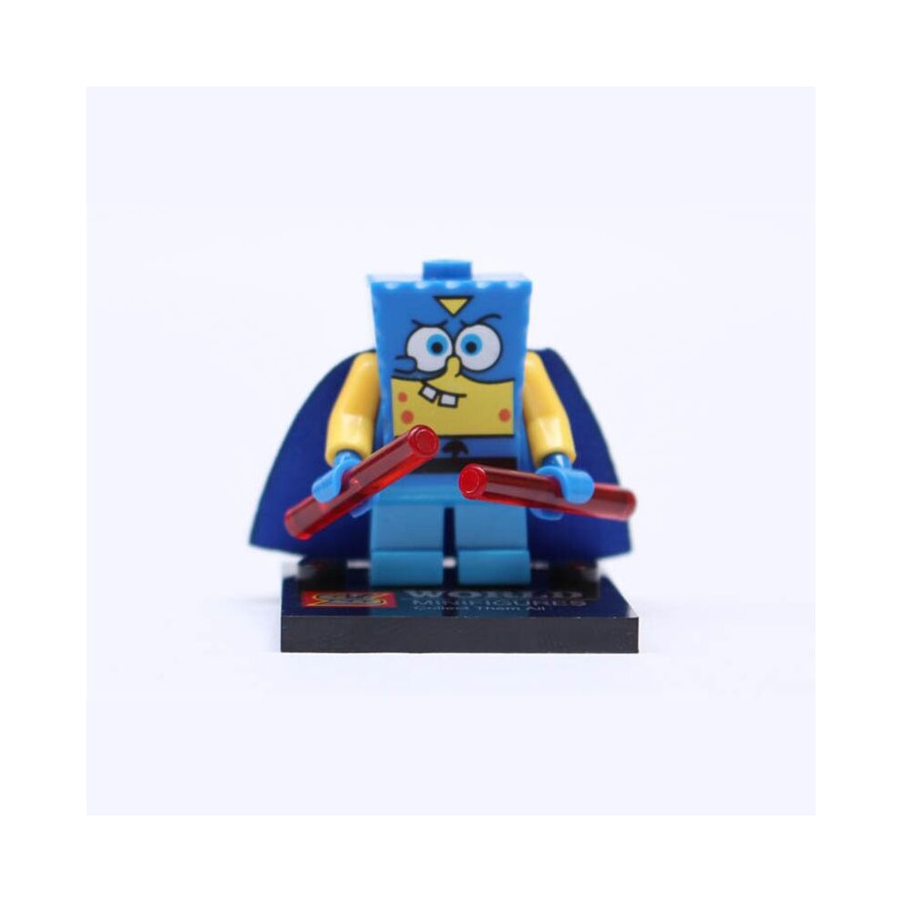Spongebob Squarepants Minifigures Cartoon Action Figures Set Cake Toppers 8 Pieces Party Supplies Collectible Anime Movie Building Blocks Model Toys Fans Kids Boys Girls Gifts
