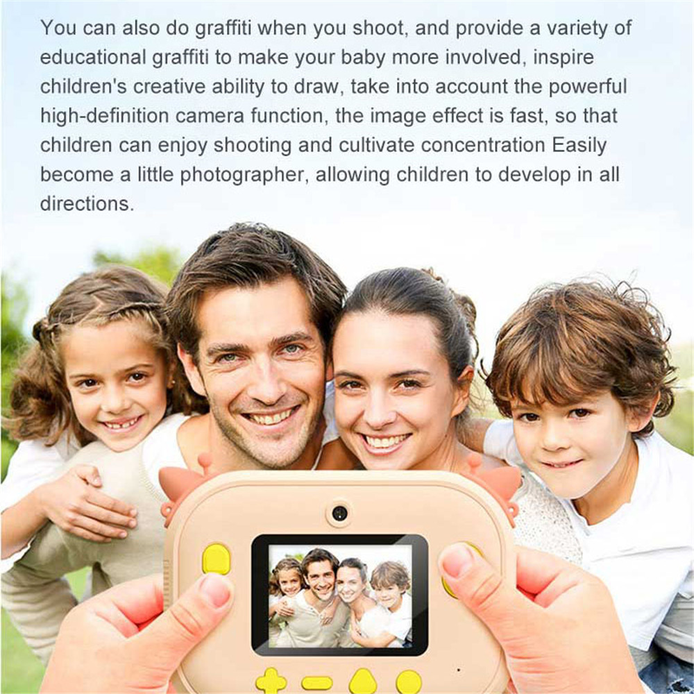 (Blue) Kids Instant Print Camera Video Photo Camera No Ink Instant Camera Mini Educational Toys 1080P Projection HD Screen Birthday Holiday Christmas Gift for Kids Girls Boys Teens