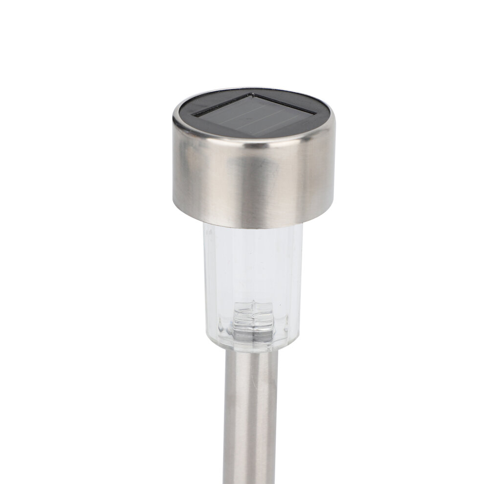 10 x Solar Powered Stainless Steel Led Post Stake Garden Lights Patio