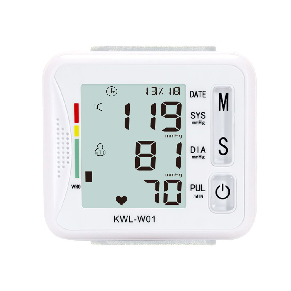 Automatic Digital LCD Wrist Blood Pressure Monitor BP Machine Sphygmomanometer Heart Rate Detection Backlit Screen