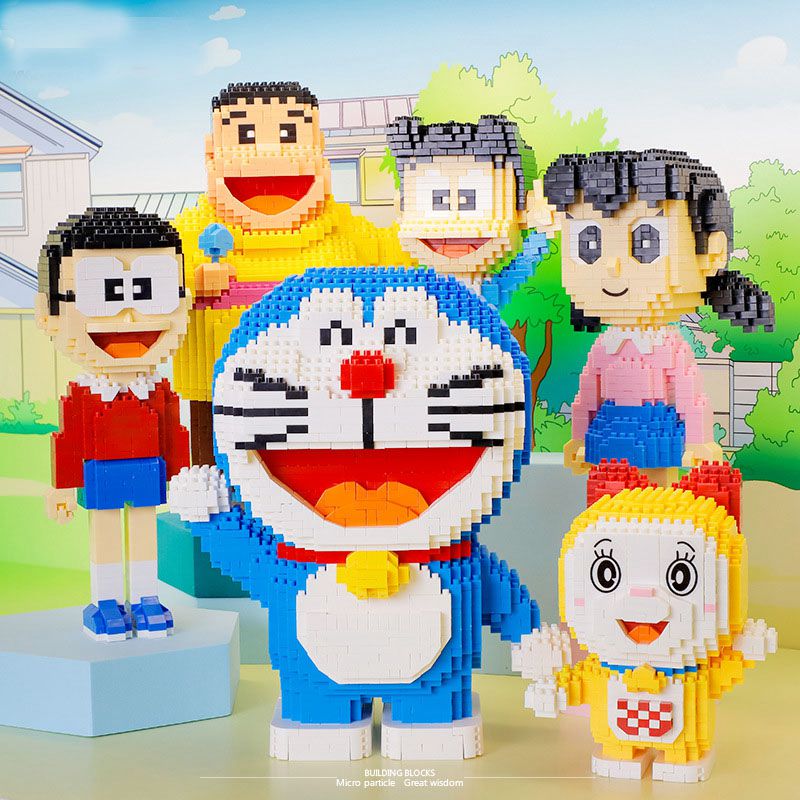 (Doraemon) Mini Micro Blocks Doraemon Series Figure Anime Nobita Nobi Cartoon Robot Cat Building Bricks educational Toys for Children