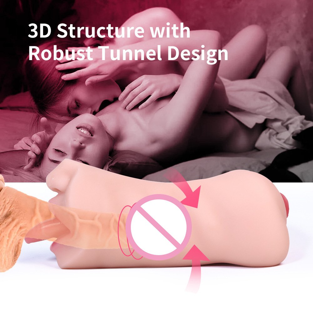 Sex Doll for Men Male Masturbator Toy Pocket Pussy Stroker Blowjob Adult Sex Toys with Lifelike Mouth 3D Realistic Tight Vagina for Throat Oral Sex Stimulation Pleasure Flesh