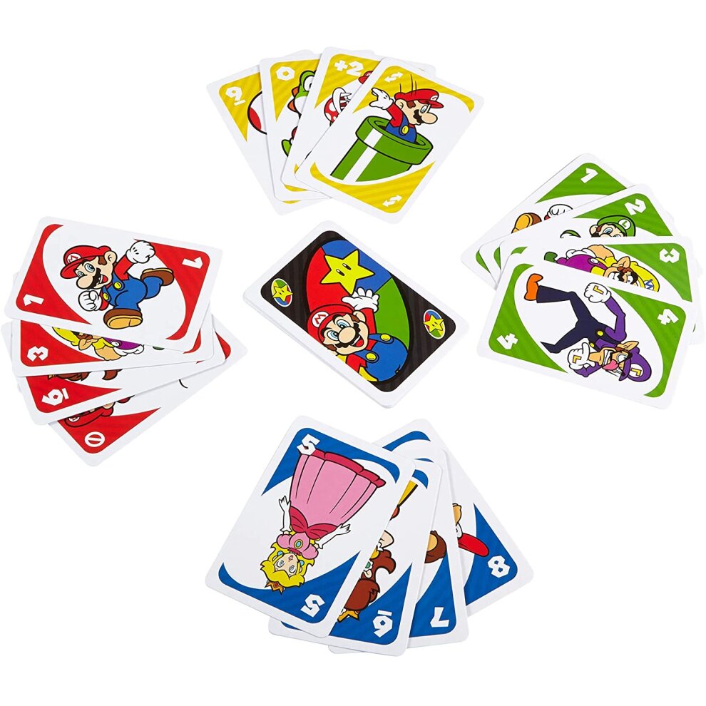 UNO Super Mario Card Game Gift for Kids Ages 7 Years Old & Up