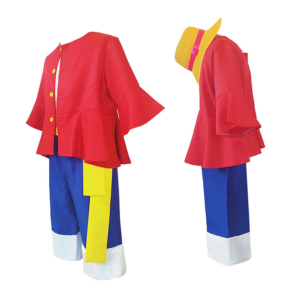 (110cm) ONE PIECE Monkey D. Luffy Cosplay Costume Halloween Carnival Suit  for Kids