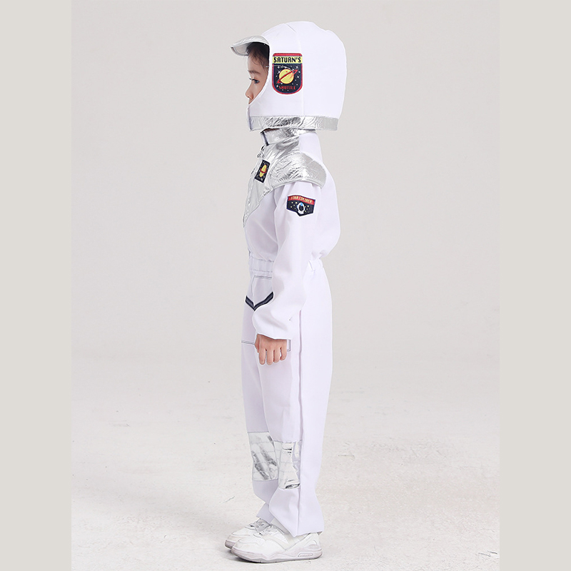 (130CM) Kids Role Play Halloween Astronaut Costume with Pilot Jumpsuit For Children