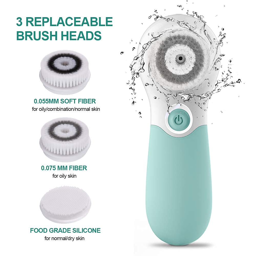 Facial Cleansing Brush Silicone Brush Cleaner Electric Facial Exfoliating Massage Brush for Deep Cleaning Removing Blackhead Face Massaging