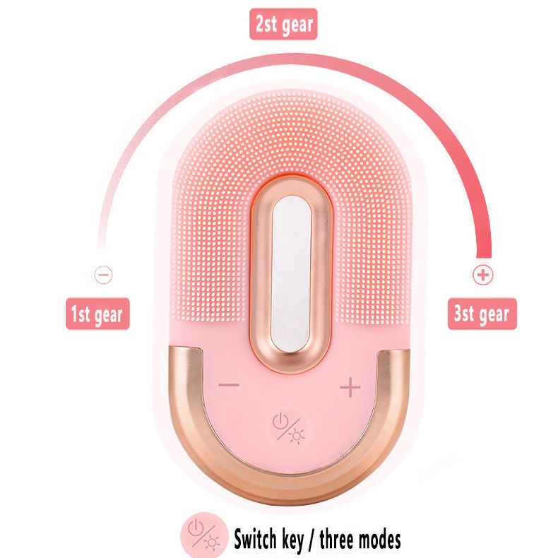 (Pink) Facial Cleansing Brush Electric Silicone Face Massager Waterproof Face Scrubber for Deep Cleansing Exfoliating Rechargeable
