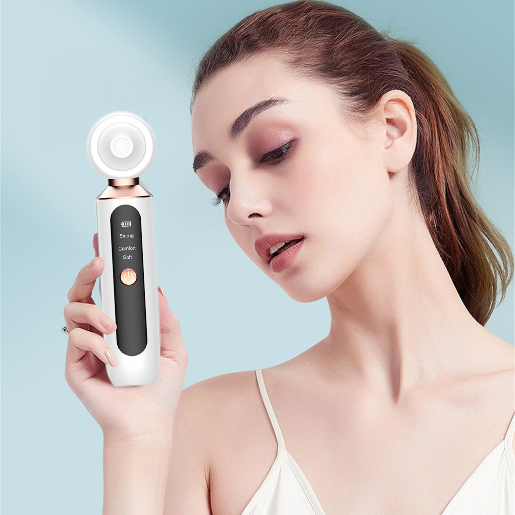 (Pink) Face Blackhead Remover Electric Vacuum Skin Care Exfoliating Equipment Suction Magnifier LED Filling Light Pore Cleaner Pimple Blemish Acne Removal