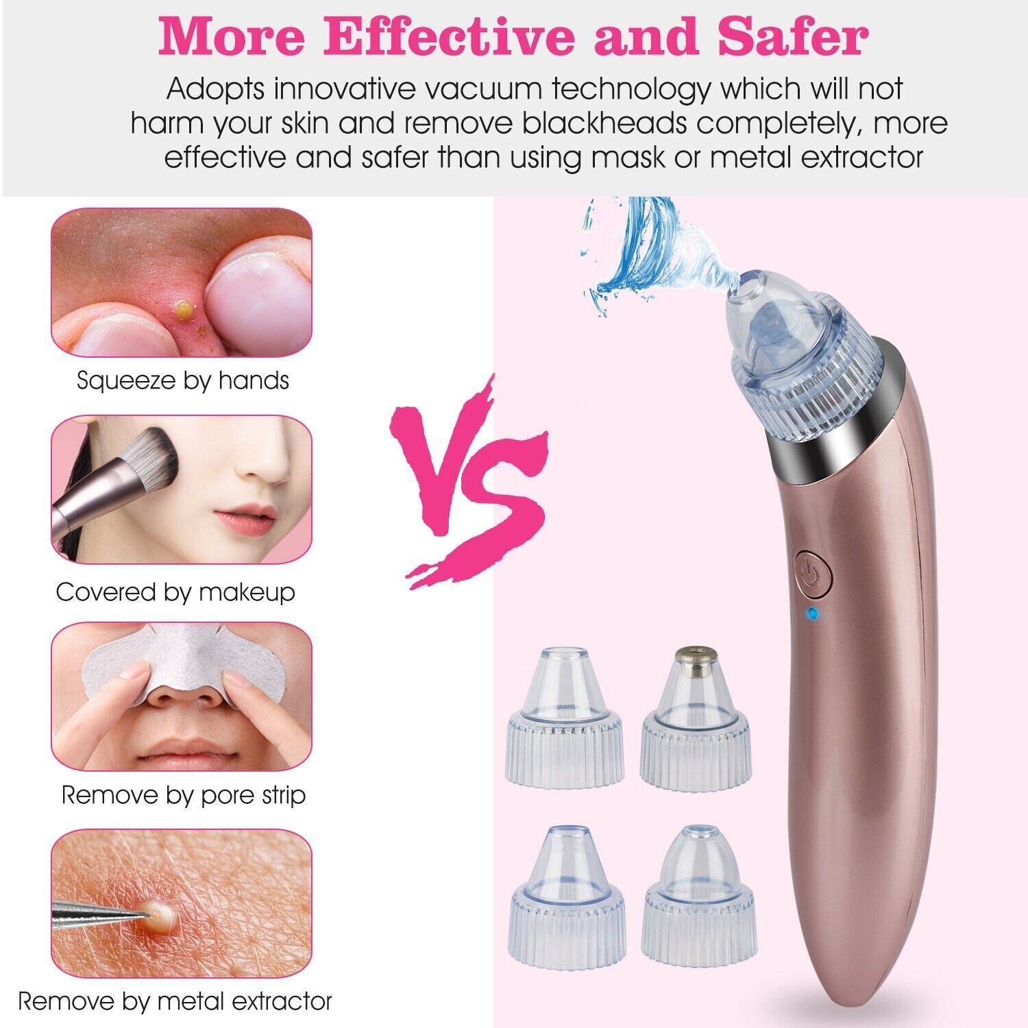 Electric Blackhead Remover Acne Cleaner Face Pore Vacuum Suction Skin Cleaning Tools Skin Care