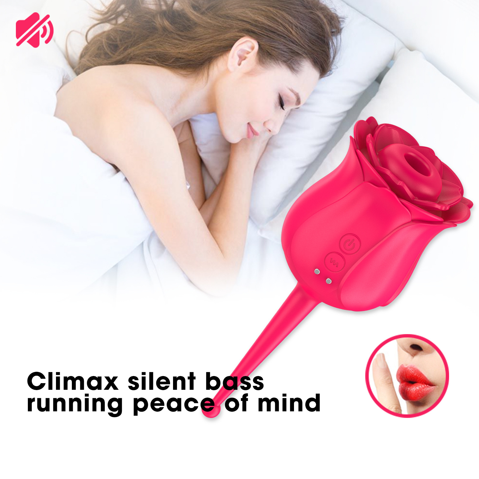 (Rose Red) Rose Vibrator Sex Toys for Adults Clit Vaginal Nipple Sucker Breast Enlarge Massager Masturbation