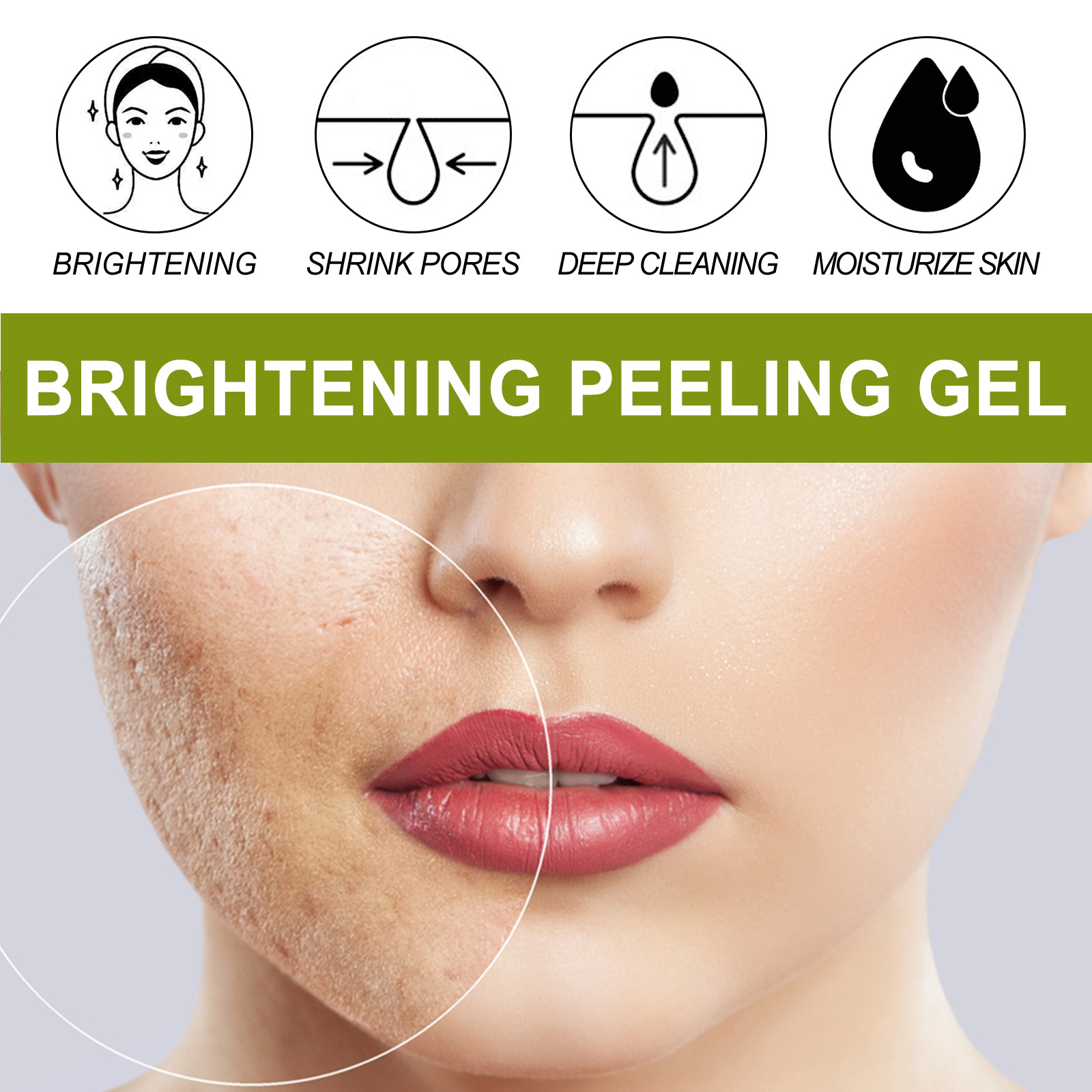 Face Brightening Peeling Gel Facial Exfoliator Cream Face Scrub Deep Remove Cleaning All Skin Types Moisturizing Brightening Nourishing Skin