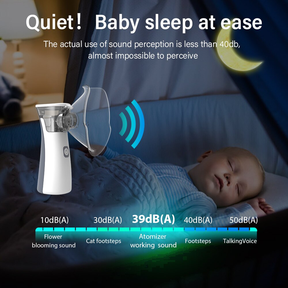Portable Mesh Nebulizer Ultrasonic Mini Handheld Atomizer Machine Household Nebuliser for Kids and Adults