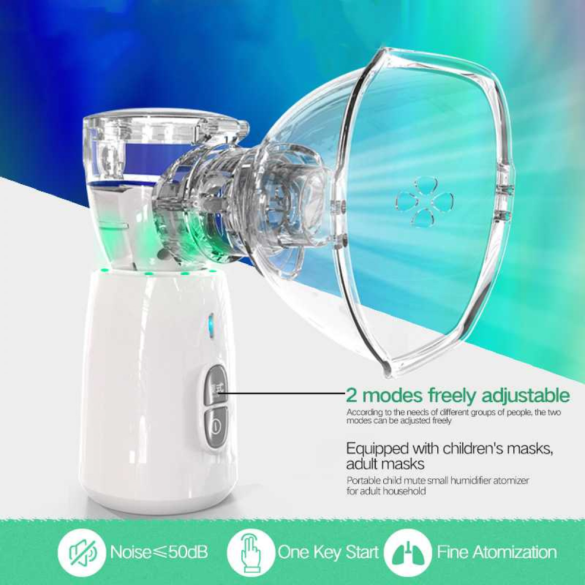 Portable Mesh Nebulizer Inhaler Ultrasonic Atomizer Portable Handheld Children Adult Compression Atomizer for Families Use