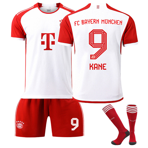 Football Kits for Kids 2023 2024 Bayern Home Away Soccer Jerseys for Boys Girls No. 9 Kane Tracksuit Set Football Training Shirts Shorts Socks