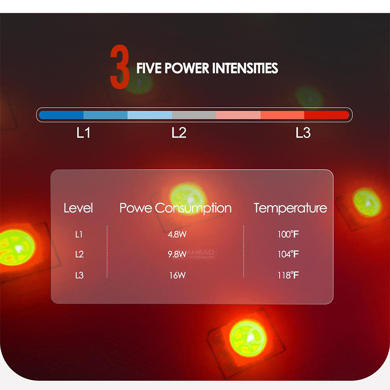 (Grey) 105 LEDs Red＆Infrared Light Therapy Belt 850nm 660nm Back Pain Relief Burn Fat Wrap Slimming Machine Waist Heat Pad Full Body