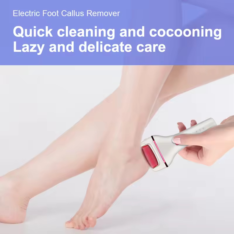 (Pink) Electronic Callus Remover Electric Foot Callus Remover Wireless Portable Vacuum Adsorption Foot Grinder Rechargeable Sharpener Pedicure Tool 2 Speeds