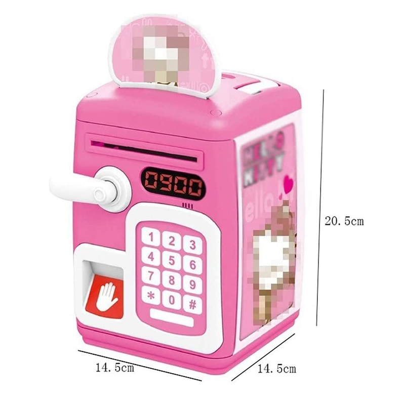 (Blue) Cute Piggy Bank for Kids Saving Money Fingerprint Unlock Money Bank Coin Bank Perfect Gift for Little Savers