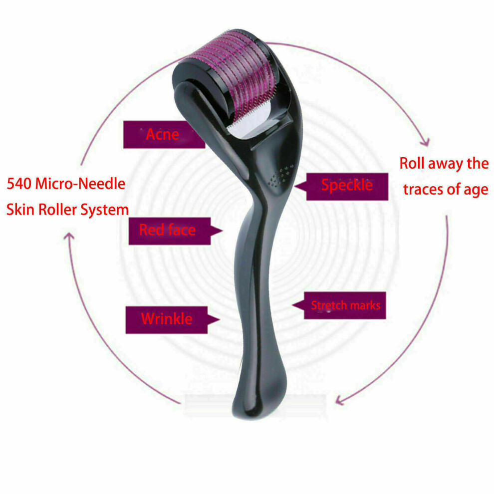 (1.5mm) 540 Titanium Micro Needle Derma Roller Beard Hair Growth Skin Care