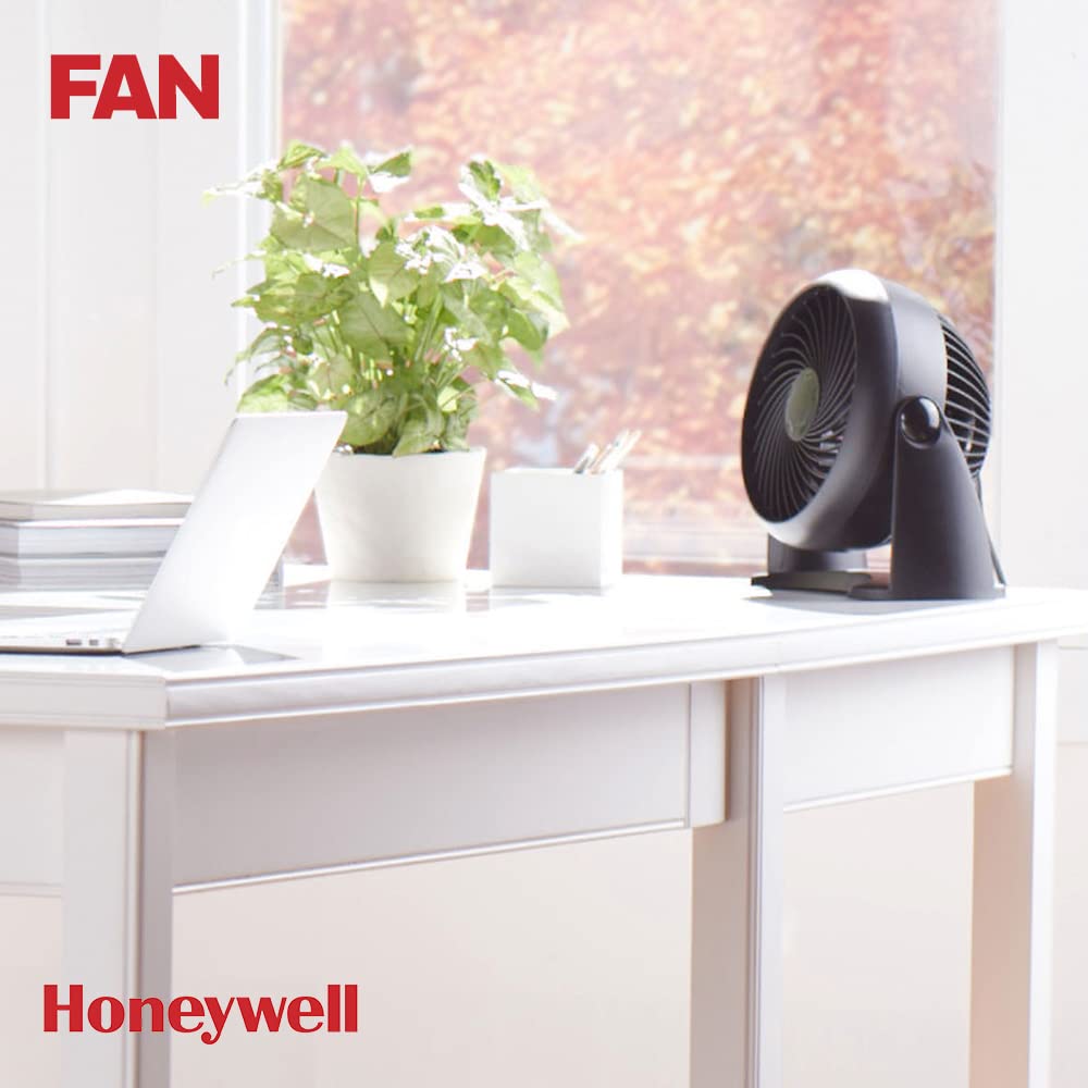 (Black) Honeywell TurboForce Power Fan Quiet Operation Cooling Variable Tilt 3 Speed Settings Wall Mount Feature Table Fan