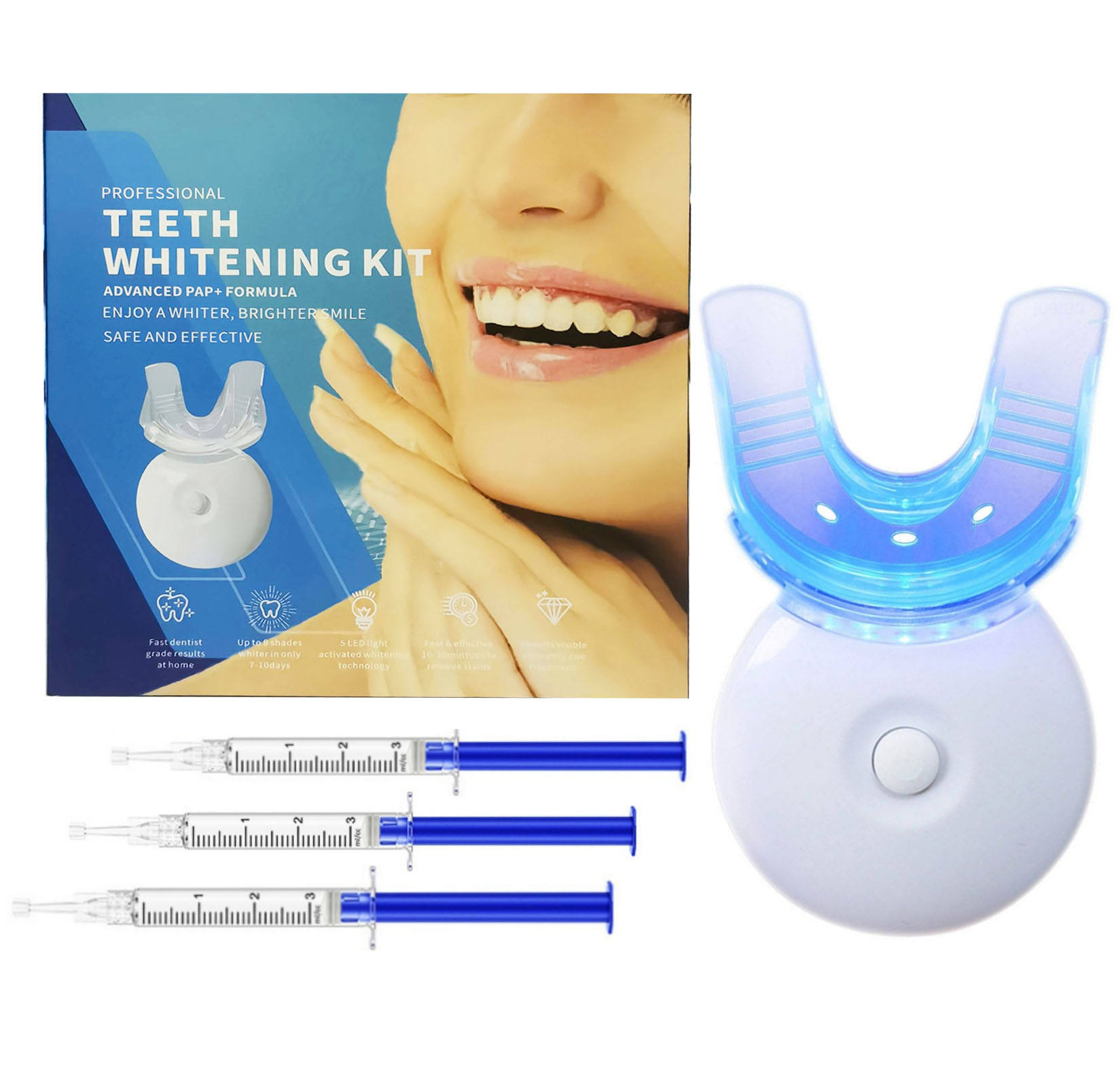 Teeth Whitening Kit Pap Teeth Whitener for Sensitive Teeth Professional Tooth Whitening Kit Dental Tools with Mouth Tray Teeth Whitening Gels