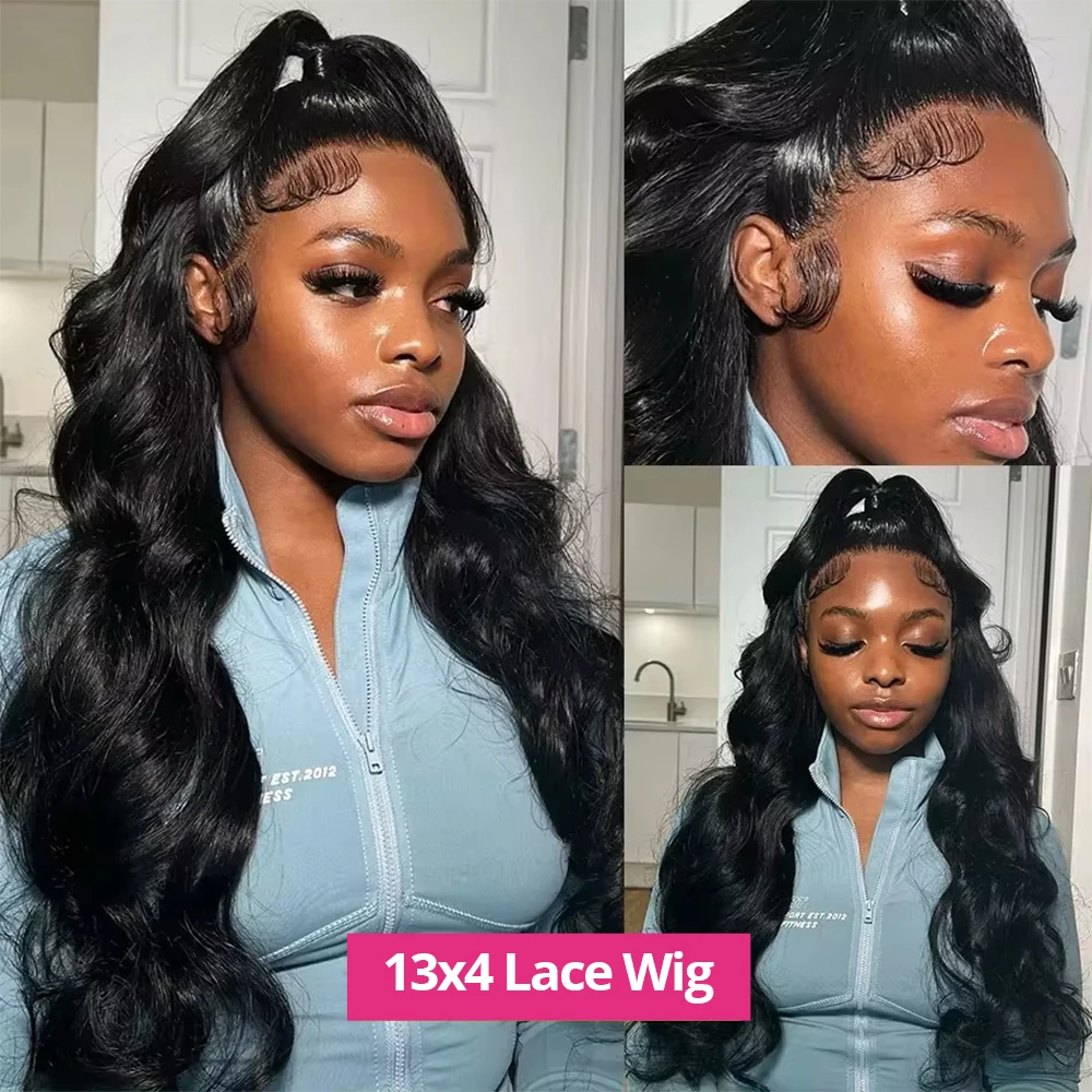 (13x4 Lace Wig 10inches) 200 Percent Body Wave Human Hair Wigs 13x6 13x4 Hd Lace Frontal Wig Pre Plucked Black Wig For Women Brazilian Wigs Remy Hair