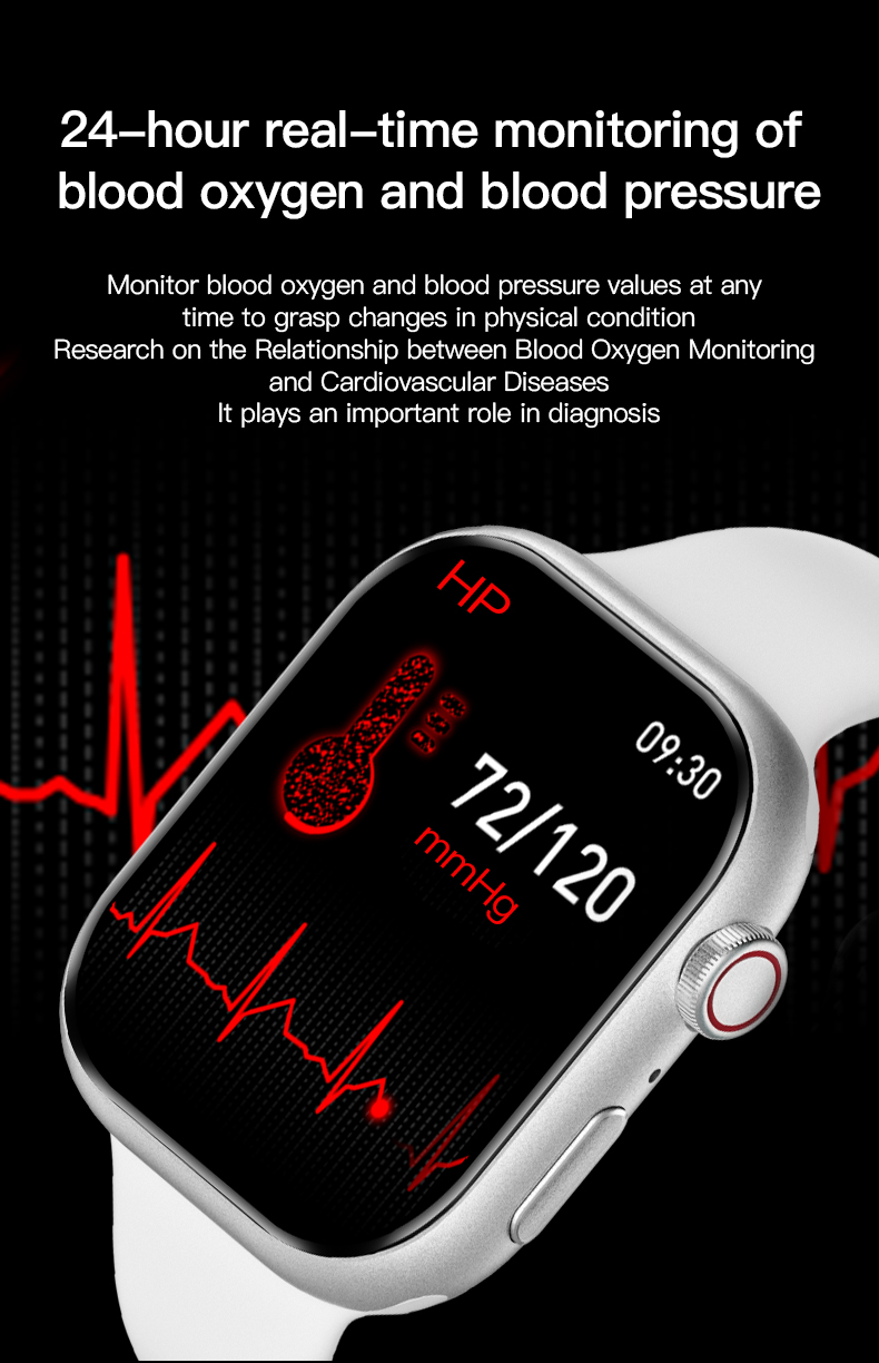 (Black Silicone) Smart Watch Men Women Sport Bracelet WristBand Waterproof Heart Rate Blood Pressure Monitor Fitness Tracker for iPhone Android