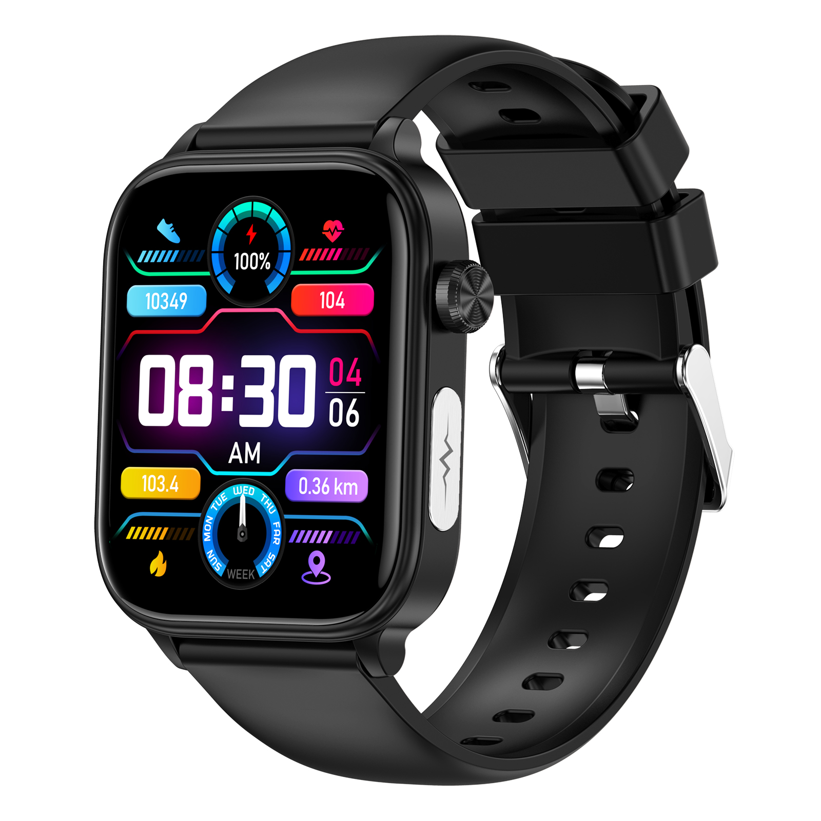 (Black) Women Smartwatch Medical Diagnosis Smart Watch HD Bluetooth Call ECG Blood Glucose Uric Acid Blood Lipids Monitoring