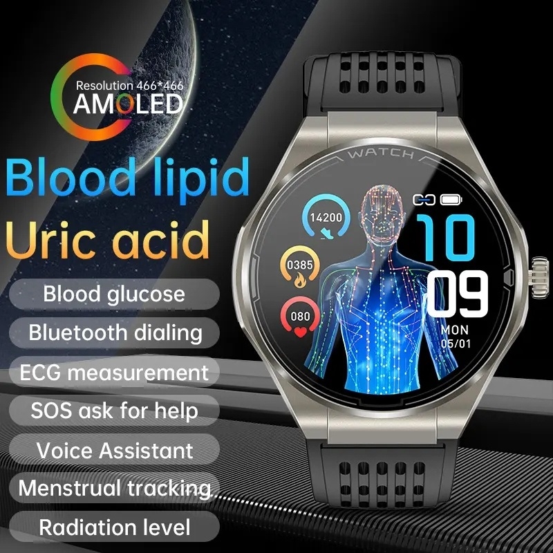 Smart Watch Bluetooth Call Heart Rate Blood Sugar Fatty Acid Urine Radiation Monitor Waterproof Sports Bracelet Watch