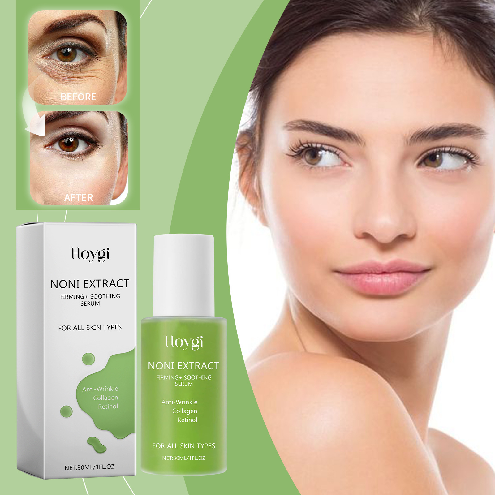 (1 PC) Noni Extract Firming Soothing Serum Moisturizing Essence Brightening Anti Rrinkle Elastic Facial Skin Essence Skin Care
