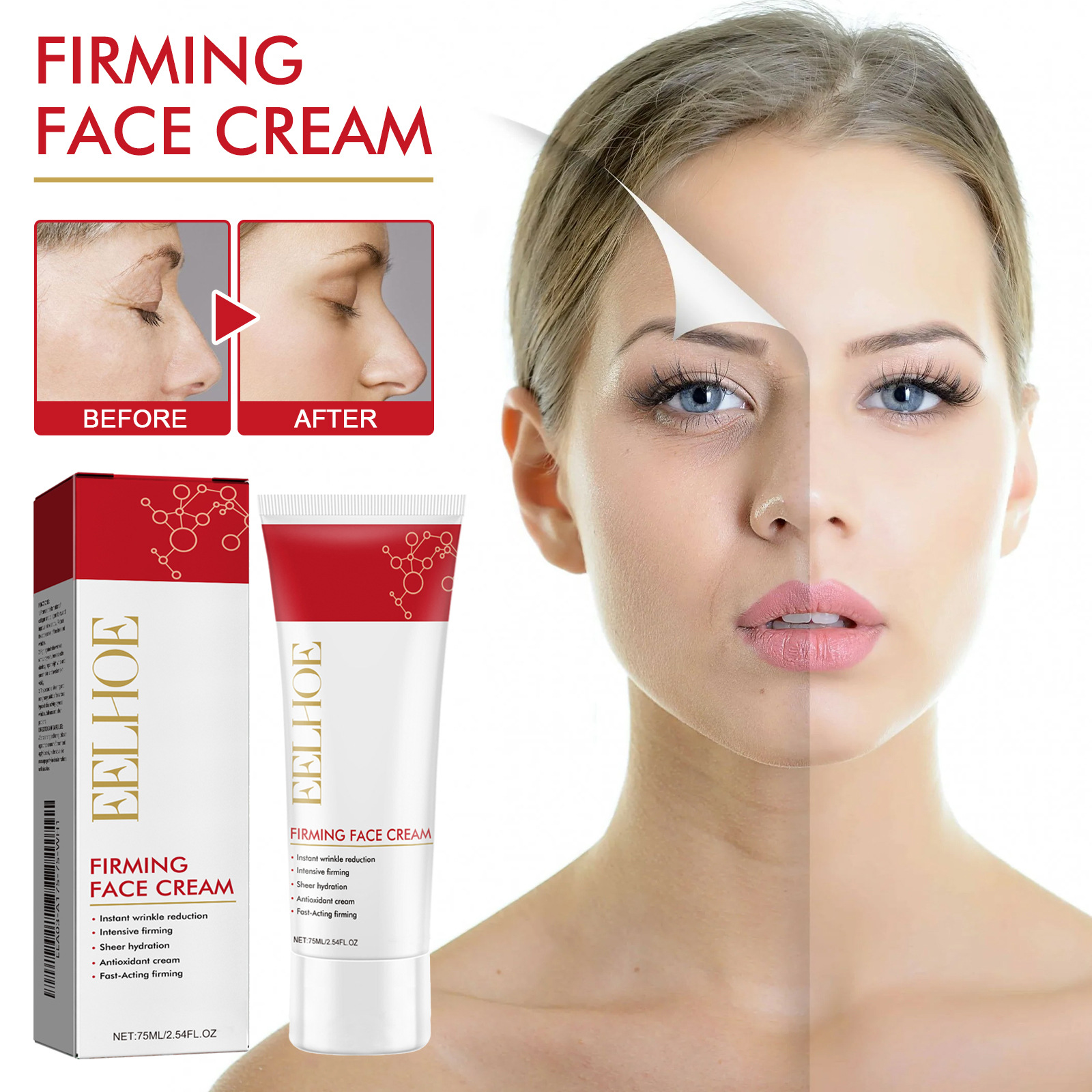 (1 PC) Face Firming Tighten Cream Wrinkle Rejuvenation Anti Aging Fade Fine Lines Improve Skin Elasticity Brighten Lifting Nourishing Moisturizing Cream Skin Care