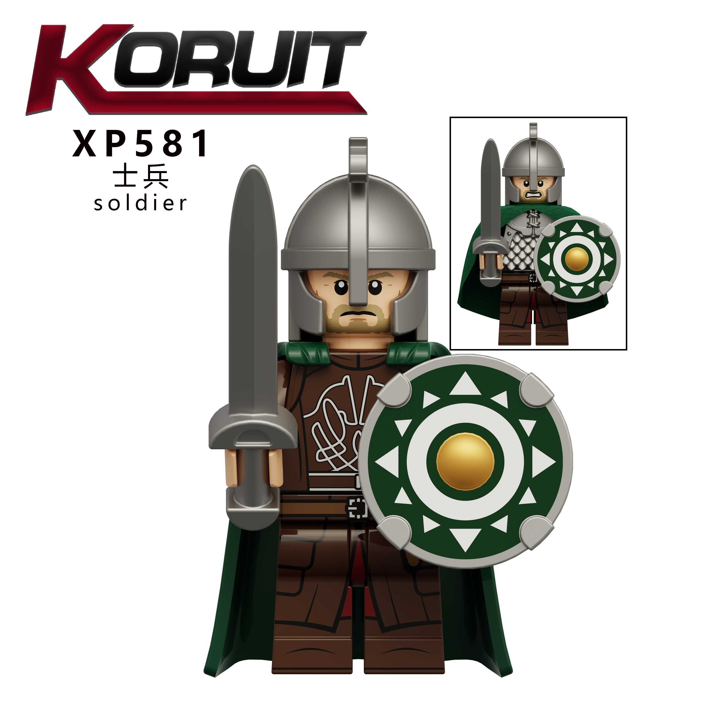 (XP577 Soldier) 6PCS Medieval Military Building Blocks Minifigures War Horse Solider Knight Boy Toys Gifts Mini Bricks MOC Fit Lego