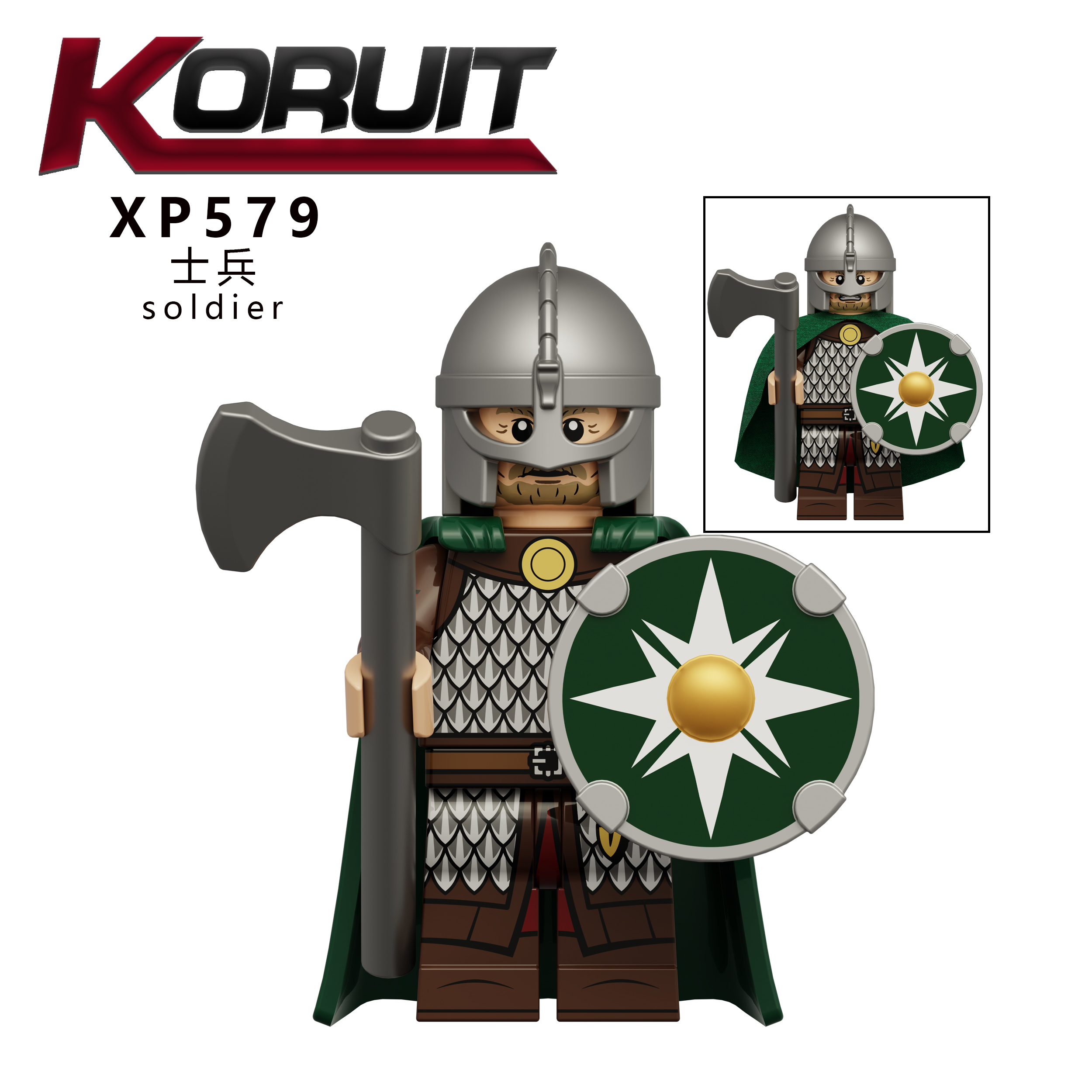 (XP577 Soldier) 6PCS Medieval Military Building Blocks Minifigures War Horse Solider Knight Boy Toys Gifts Mini Bricks MOC Fit Lego