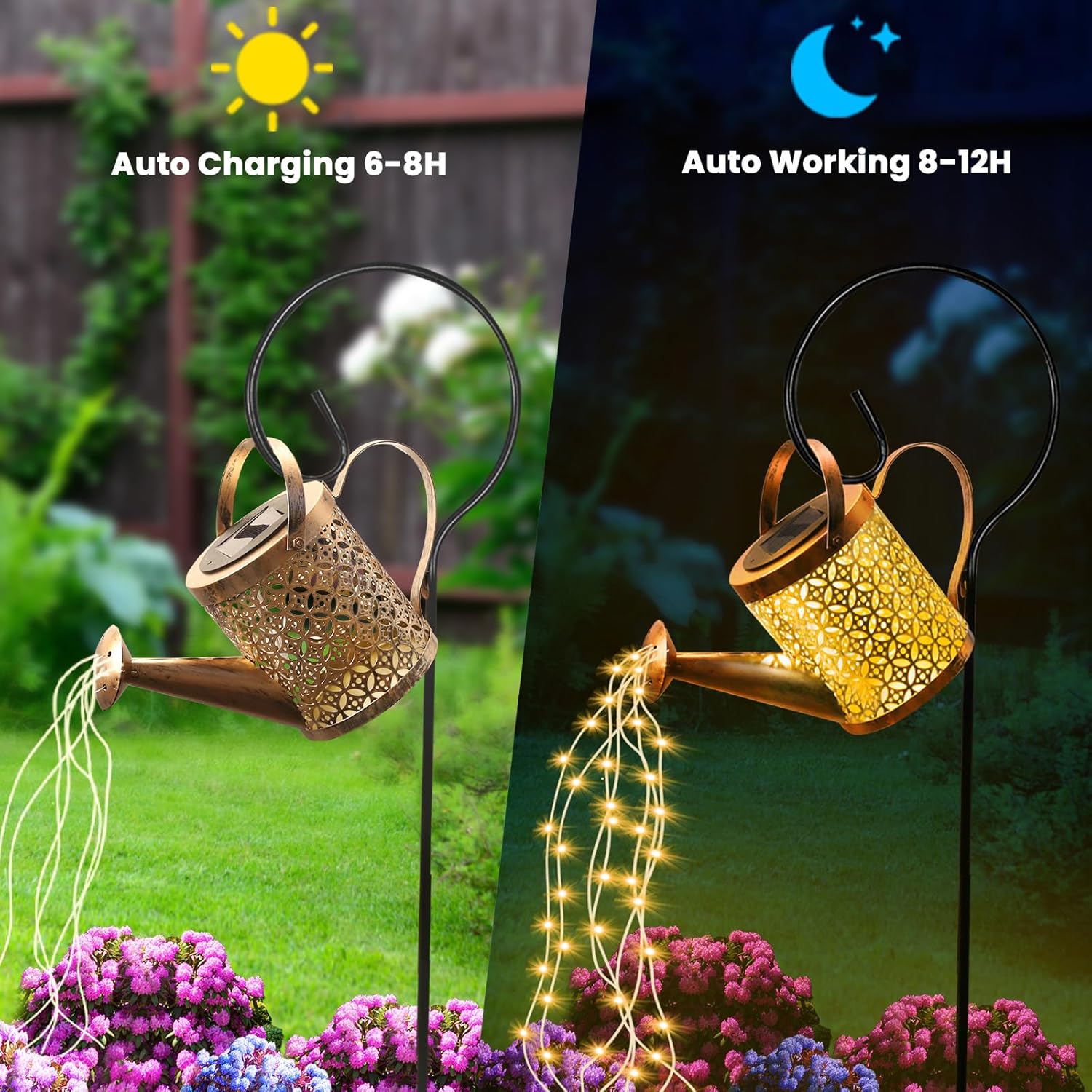 Solar Watering Can Light Solar Garden Lights Outdoor Led Waterproof Fairy String Lights for Garden Patio Yard Pathway Lantern Decorations Unique Gardening 