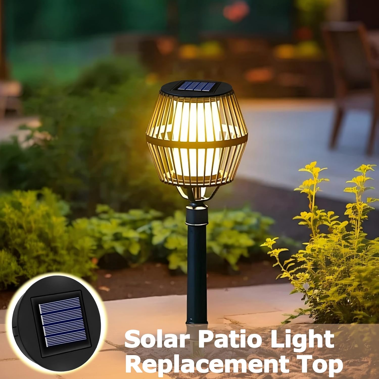 Solar Light Top 8cm for Outside Lanterns 1.2V 600mAh IP44 Solar Panels With Warm LED Light Replacement Unit for Garden Lantern Lamp 2PCS