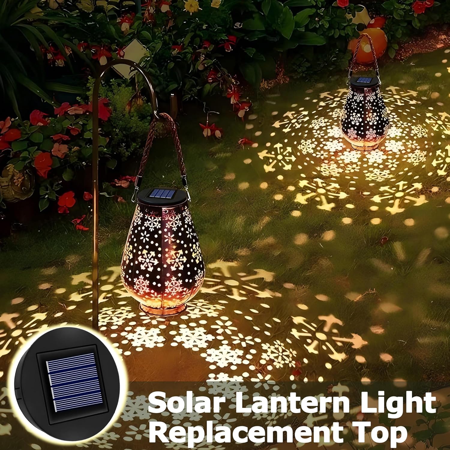 Solar Light Top 8cm for Outside Lanterns 1.2V 600mAh IP44 Solar Panels With Warm LED Light Replacement Unit for Garden Lantern Lamp 2PCS